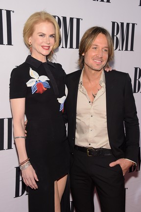 Nicole Kidman e o marido, Keith Urban, em prêmio de música em Nashville, nos Estados Unidos (Foto: Michael Loccisano/ Getty Images/ AFP)
