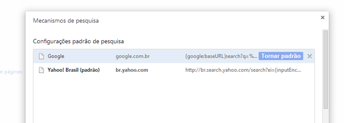 Redefina o Google como mecanismo de busca padrão