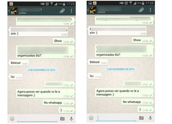 WhatsApp permite que usuário saiba quando contato lê a mensagem (Foto: Barbara Mannara/TechTudo)