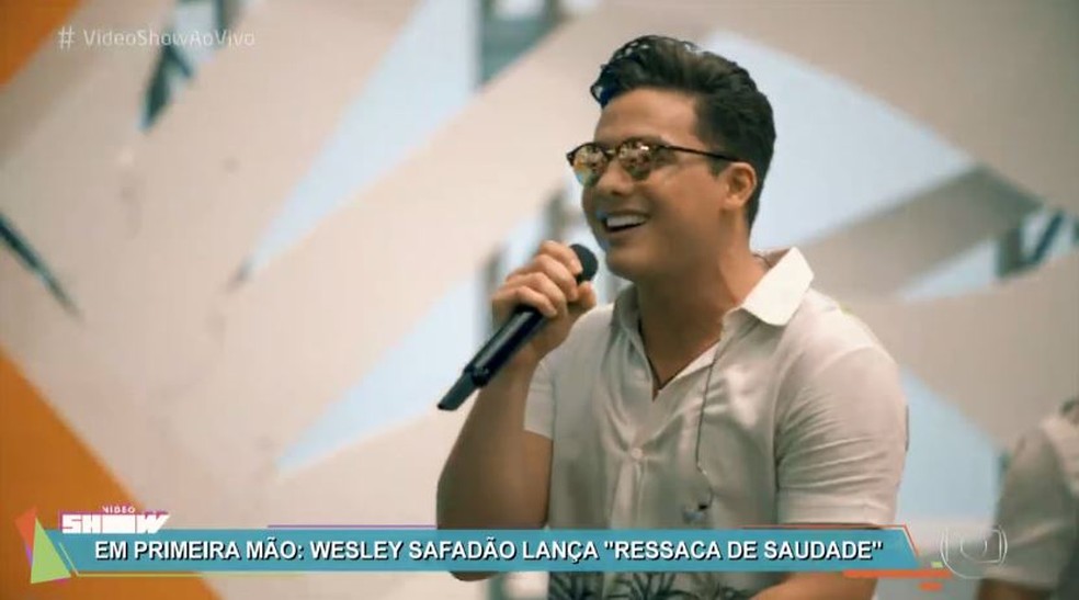 Wesley Safadão lança clipe no 'Vídeo Show' (Foto: TV Globo)