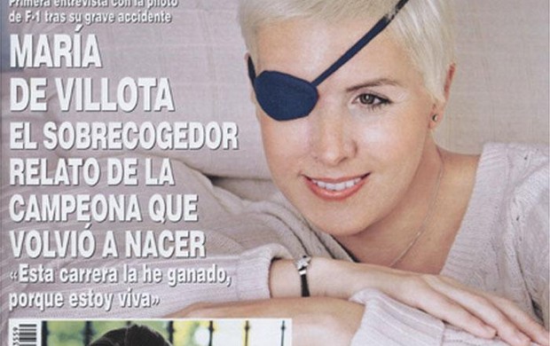 Maria de Villota usa tapa-olho na capa de revista espanhola (Foto: Reprodução)