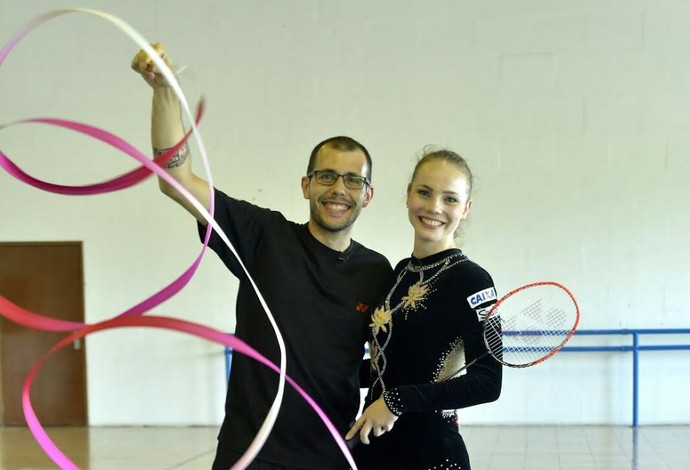 Daniel Paiola, do badminton, e Angélica, da ginástica rítmica (Foto: Arquivo Pessoal)