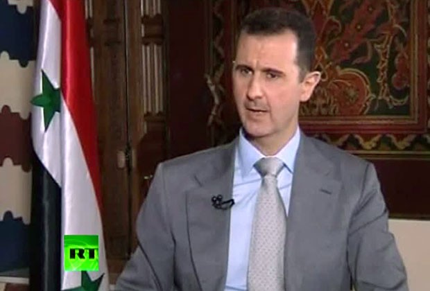 Assad durante entrevista a canal russo (Foto: AFP)