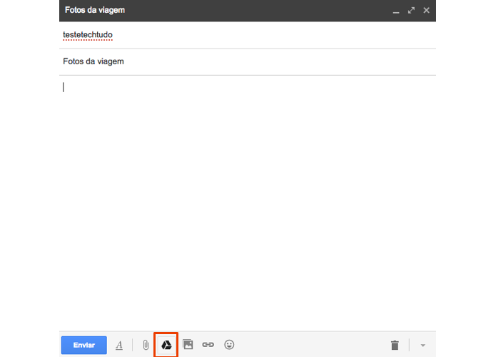 No Gmail, anexe arquivos usando o Google Drive (Foto: Reprodução/Paulo Alves)