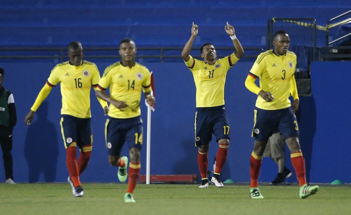 Roger Martinez comemora gol da Colômbia contra Estados Unidos vaga olímpica (Foto: AP Photo/Brandon Wade)