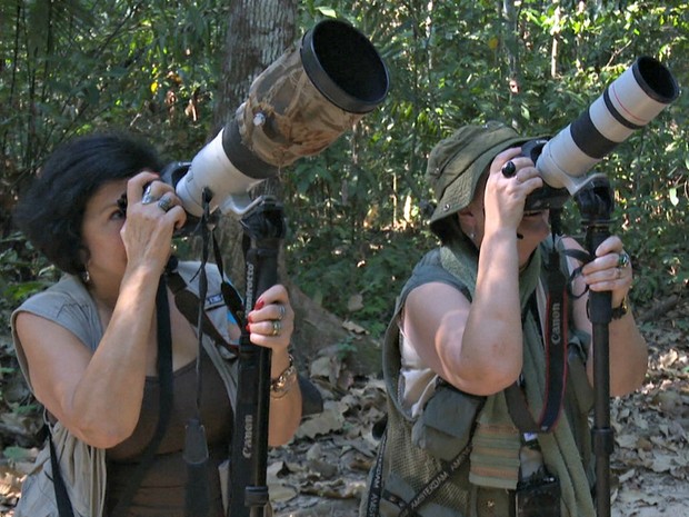 Observadores de pássaros participam de encontro no Parque Zoobotânico da Ufac (Foto: Reprodução/Rede Amazônica Acre)