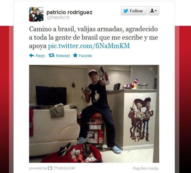 Patricio Rodriguez no Twitter (Foto: Reprodução / Twitter)