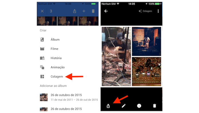Criando uma colagem com o Google Photos para iPhone (Foto: Reprodução/Marvin Costa)