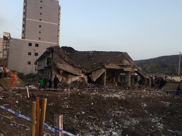 Explosão em região residencial na China deixou 7 mortos e 94 feridos (Foto: China Daily/Reuters)
