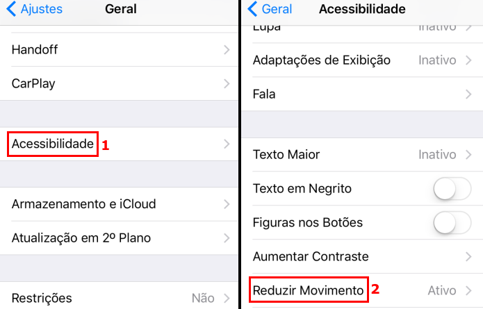 Verificando a opção Reduzir Movimento (Foto: Reprodução/Edivaldo Brito)