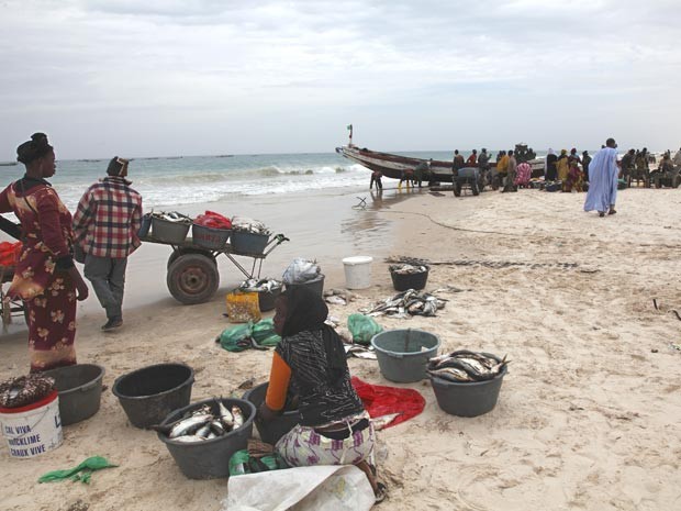 Países da África Ocidental, como a Mauritânia, dependem da pesca para a alimentação (Foto: Nicolas Thibaut / Photononstop / AFP / Arquivo)
