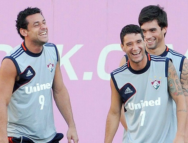 Fred e Thiago Neves no treino do Fluminense (Foto: Dhavid Normando / Photocamera)