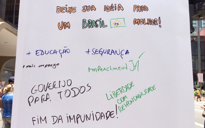 Cartaz manifestação Avenida Paulista 