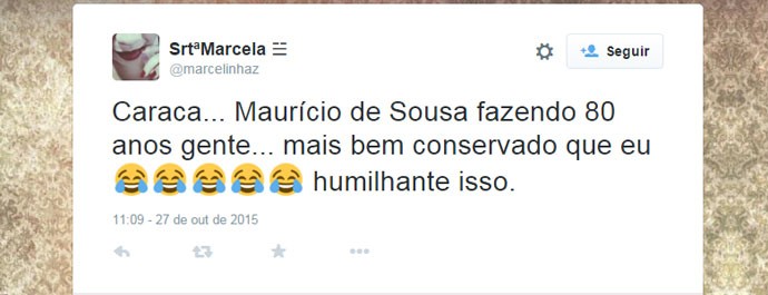 Fã faz homenagem a Mauricio de Sousa no dia em que o cartunista completa 80 anos