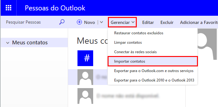 Importe contatos para o Outlook (Foto: Reprodução/Paulo Alves)