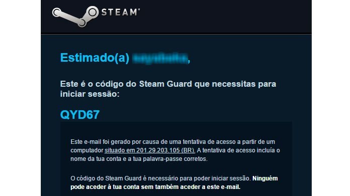 Copie o código do email e cole no menu do Steam Guard para entrar na conta (Foto: Reprodução/Tais Carvalho)
