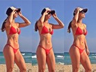 Bailarina, ex do BBB Yuri, mostra corpão em dia de praia