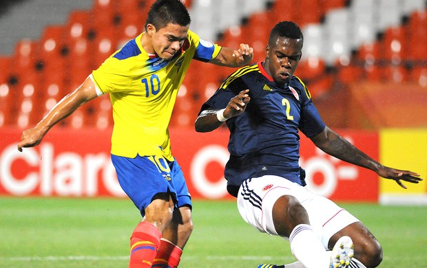 Jherson Vergara na partida da Colômbia contra o Equador sub-20 (Foto: AP)