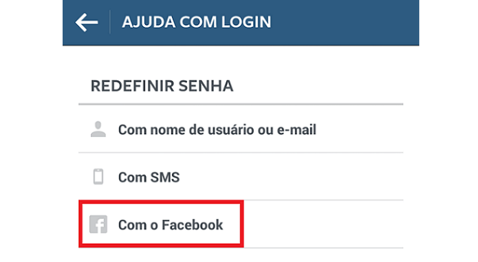 Redefinindo a senha do Instagram através do Facebook (Foto: Reprodução/Lívia Dâmaso) Redefinindo a senha do Instagram através do Facebook (Foto: Reprodução/Lívia Dâmaso)