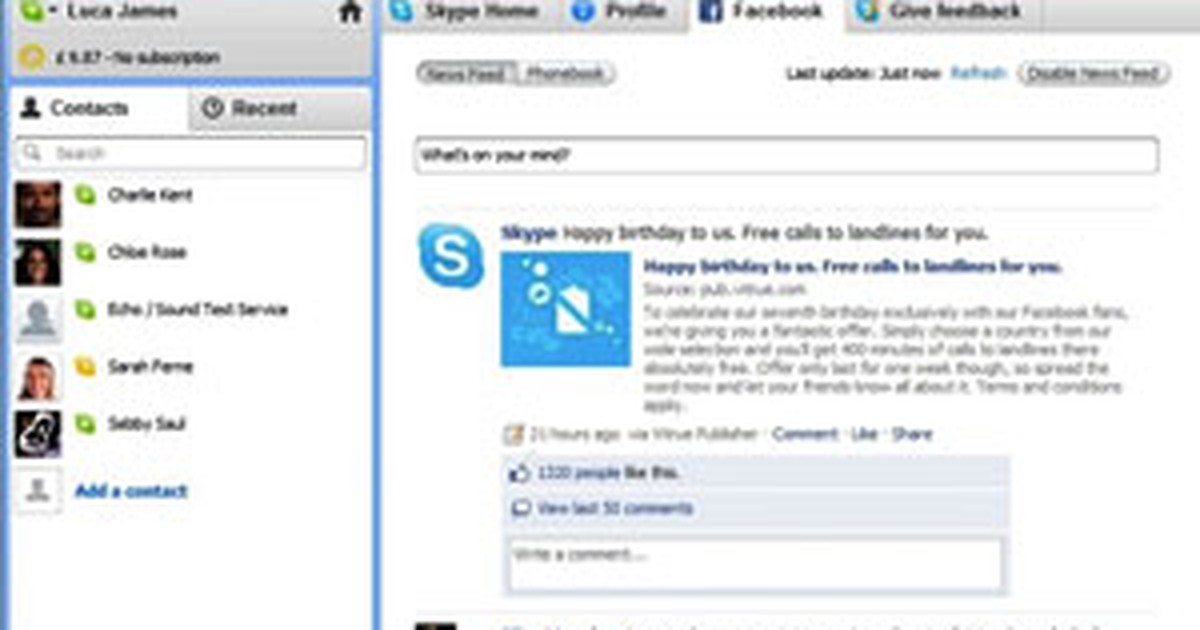 G1 Nova Versão Do Skype Integra Contatos Do Facebook Notícias Em Tecnologia E Games 5279