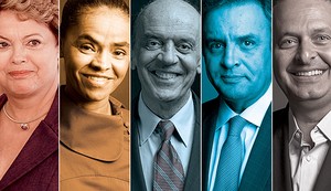 Dilma Rousseff, Marina Silva, José Serra, Aécio Neves e Eduardo Campos (Foto:  )