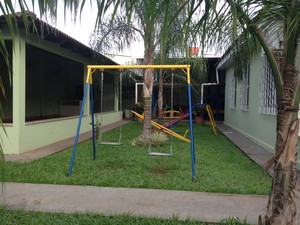 Parque de recreação para divertir as crianças que fazem tratamento no CMMAA de Porto Velho, RO (Foto: Mary Porfiro/G1)