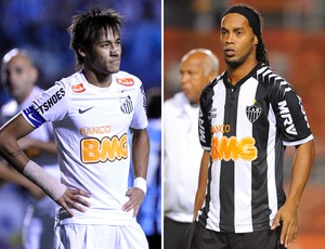 Neymar e Ronaldinho Gaúcho santos x Atlético-MG (Foto: Gustavo Granata / Ag. Estado)