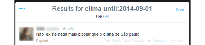 Busca do Twitter permite especificar um período do tempo (foto: Reprodução/Twitter)