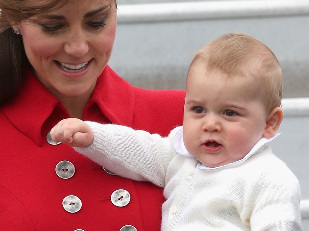 Kate Middleton com o filho, George, em Wellington, na Nova Zelândia (Foto:  Chris Jackson/ Getty Images)