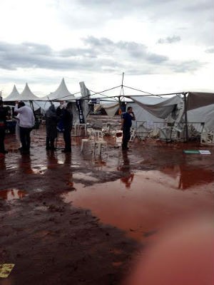 Em razão dos estragos provocados pelo temporal, os organizadores decidiram cancelar o evento (Foto: Claudia Gaigher/TV Morena)