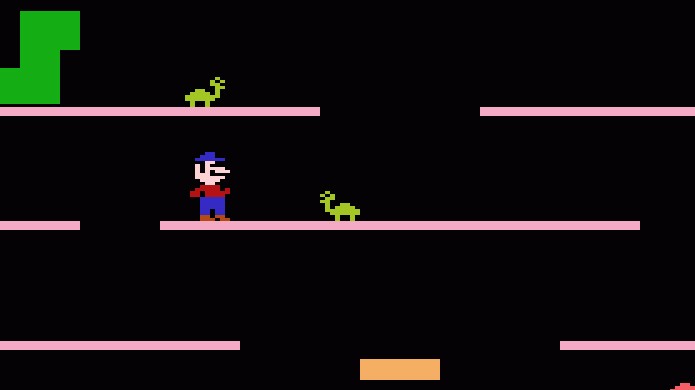 Mario Bros. do Atari 2600 trazia o herói em uma versão bem simplificada dos fliperamas (Foto: Reprodução/AtariAge)