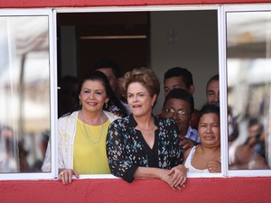 Presidente Dilma ao lado da governadora de Roraima, Suely Campos (PP) (Foto: Inaê Brandão/G1 RR)
