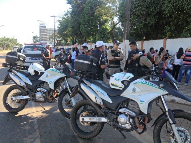 Polícia Militar fará intedição das vias para passagem dos manifestantes (Foto: Ivanete Damasceno/G1)