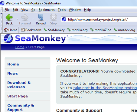 screenshot de SeaMonkey Portable Edition