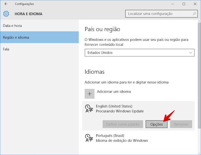 Acesse as configurações do idioma (Foto: Reprodução/Helito Bijora)