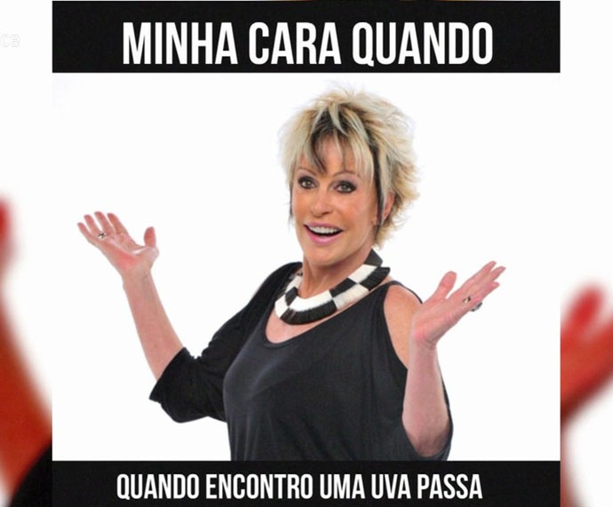 Ana Maria se diverte com os memes da internet sobre uva passa (Foto: TV Globo)