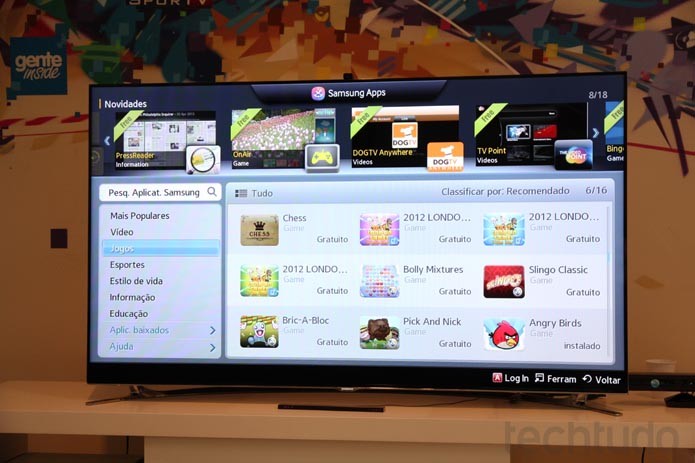 Menus principais faciliam a organização do conteúdo das novas Smart TVs da Samsung (Foto: Rodrigo Bastos/TechTudo) Menus principais faciliam a organização do conteúdo das novas Smart TVs da Samsung (Foto: Rodrigo Bastos/TechTudo)