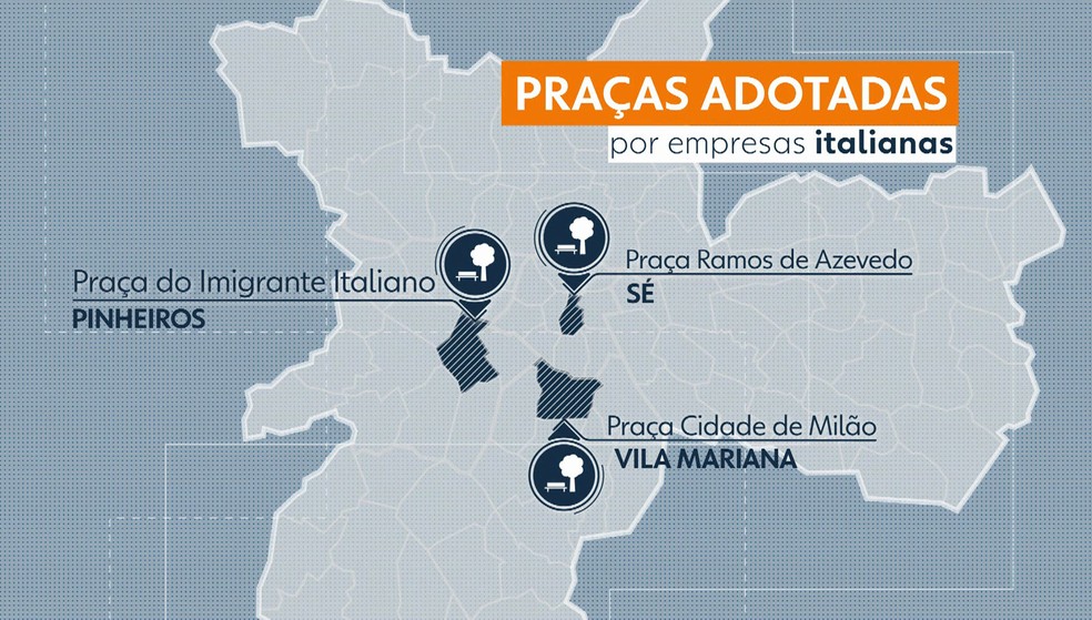 Praças que serão revitalizadas  (Foto: TV Globo/Reprodução)