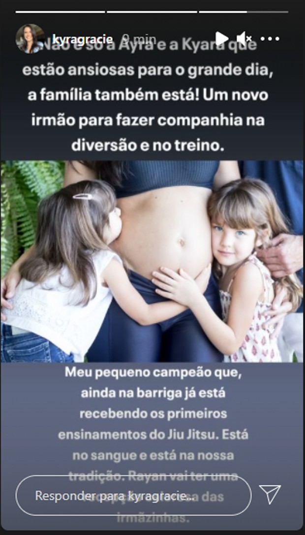 Kyra Gracie com as filhas, Arya e Kyara (Foto: Reprodução/Instagram) Kyra Gracie com as filhas, Arya e Kyara (Foto: Reprodução/Instagram)
