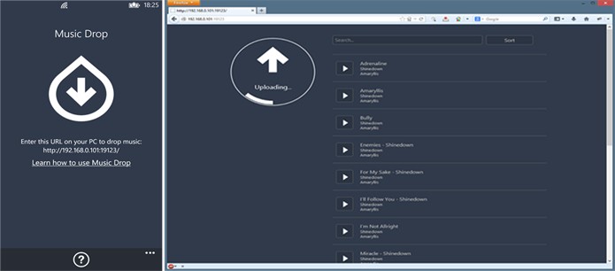 Music Drop transfere as músicas do seu computador para Windows Phone em poucos segundos (Foto:Divulgação/Windows Phone Store)