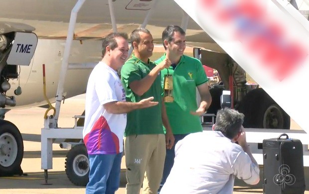 Chama Olímpica chegou em Rio Branco na manhã desta terça-feira (21) (Foto: Acre TV)
