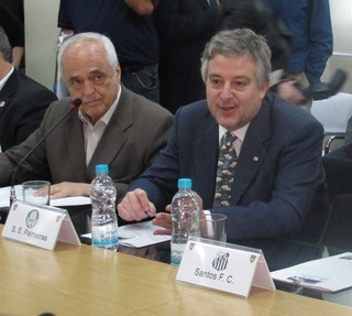 Em paz: Nobre e Leco reatam relações entre Palmeiras e São Paulo