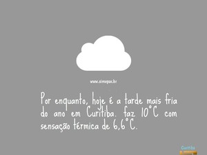 Simepar anunciou tarde mais fria do ano no Twitter (Foto: Reprodução/Twitter)