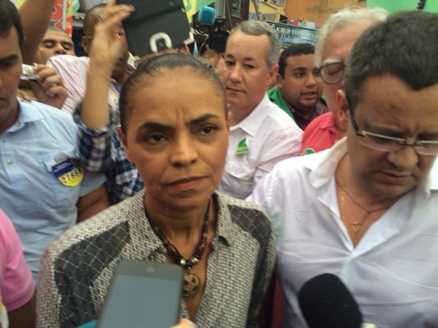 Marina Silva (PSB) fez campanha na Rocinha, Zona Sul do Rio (Foto: Mariucha Machado/G1)
