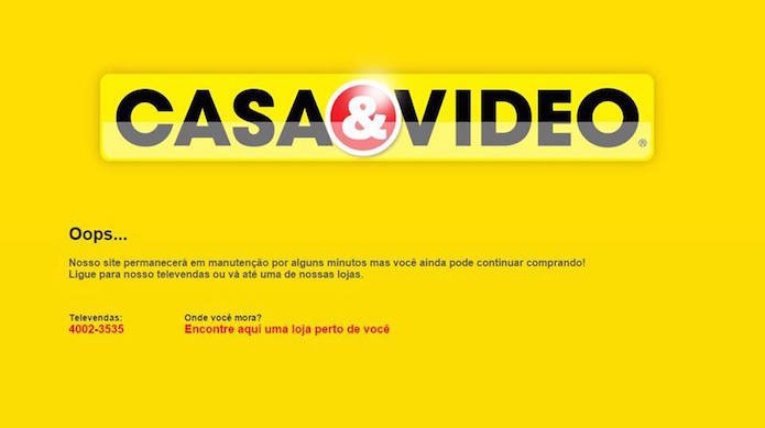 Casa & Vídeo também ficou Offline (Foto: Reprodução/Edivaldo Brito)