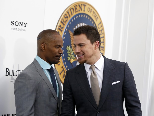 Jamie Foxx e Channing Tatum em première de filme em Nova York, nos Estados Unidos (Foto: Lucas Jackson/ Reuters)