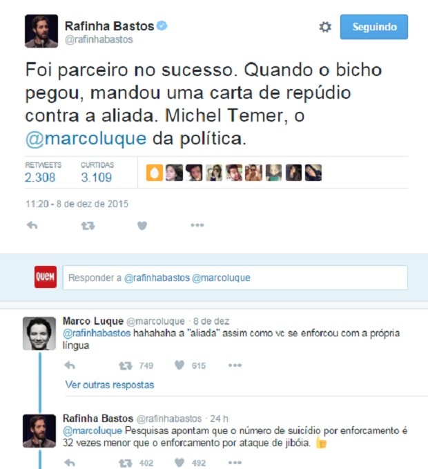 Rafinha Bastos e Marco Luque (Foto: Reprodução) Rafinha Bastos e Marco Luque (Foto: Reprodução)