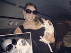 Chiquérrima em um jatinho, Mariah Carrey apresenta novo pet da família