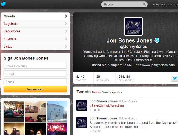 Twitter Jon Jones Luta olímpica (Foto: Reprodução / Twitter)