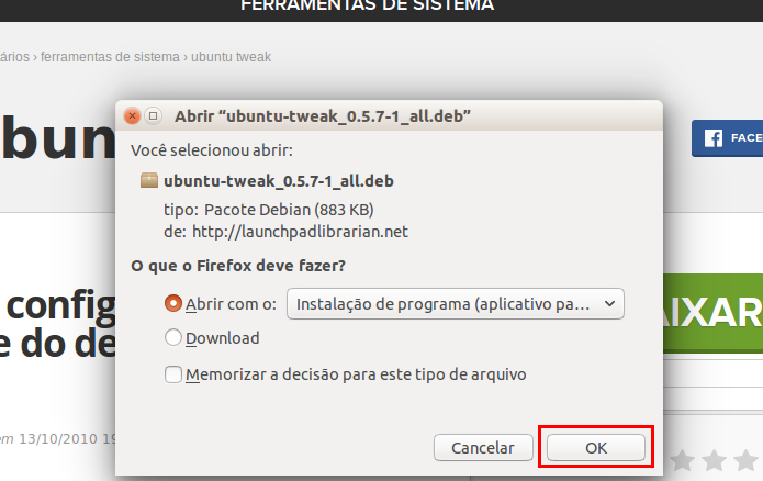 Confirmando o download do Ubuntu Tweak (Foto: Reprodução/Edivaldo Brito) (Foto: Confirmando o download do Ubuntu Tweak (Foto: Reprodução/Edivaldo Brito)) Confirmando o download do Ubuntu Tweak (Foto: Reprodução/Edivaldo Brito) (Foto: Confirmando o download do Ubuntu Tweak (Foto: Reprodução/Edivaldo Brito))